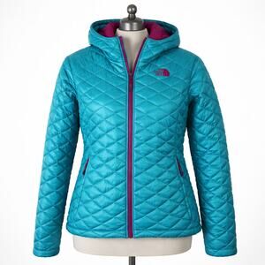 The North Face Thermoball Jacket Hoodie Womens Small Puffer Quilted Zip C774